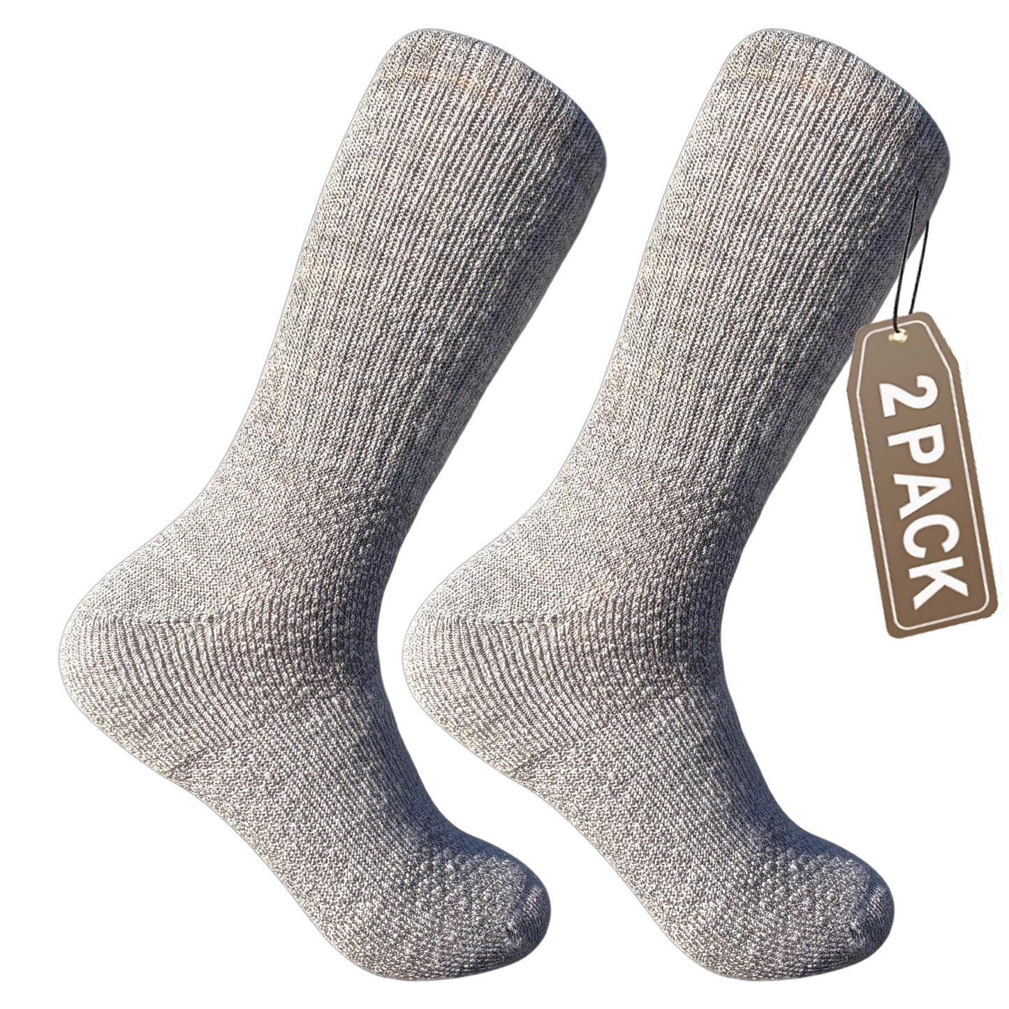 2-Pack Baby Alpaca Hiking Socks – Light Grey | Soft, Strong & Trail-Tested