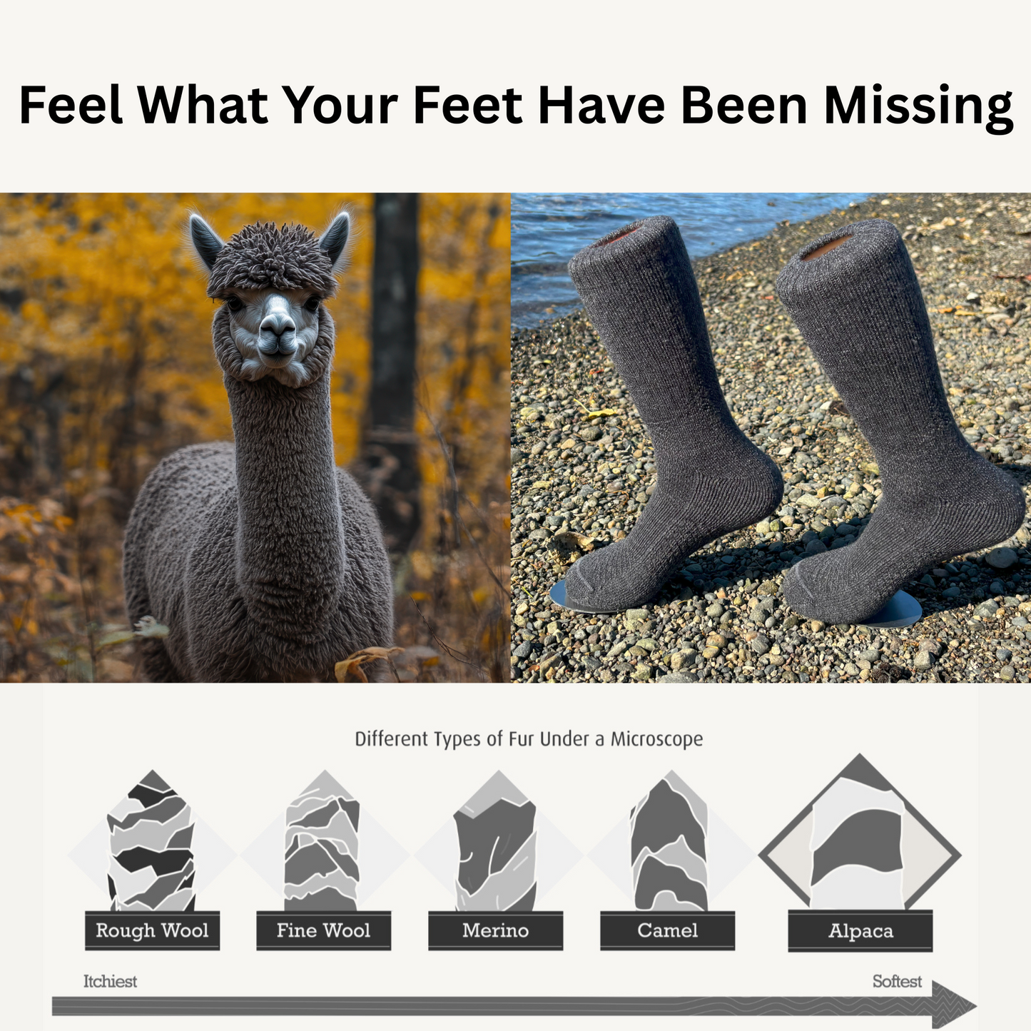 4-Pack Baby Alpaca Hiking Socks – Charcoal Grey | High-Performance Trail Essentials