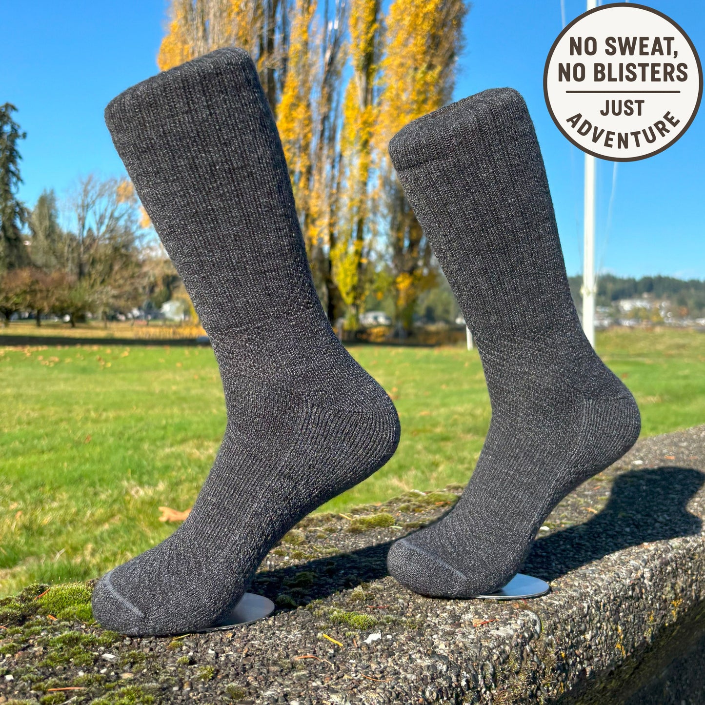 4-Pack Baby Alpaca Hiking Socks – Charcoal Grey | High-Performance Trail Essentials