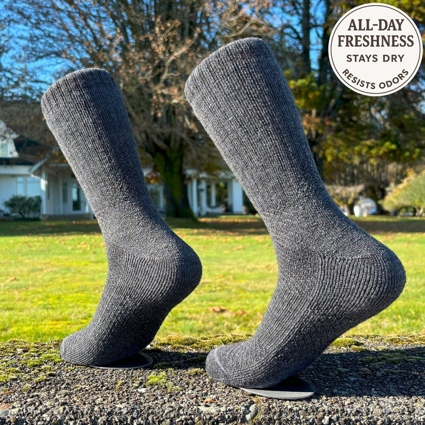 4-Pack Baby Alpaca Hiking Socks – Charcoal Grey | High-Performance Trail Essentials