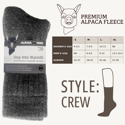 4-Pack Baby Alpaca Hiking Socks – Charcoal Grey | High-Performance Trail Essentials