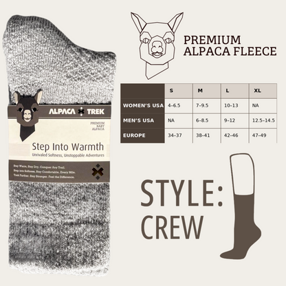 Baby Alpaca Hiking Socks – Light Grey | Ultra-Soft, Breathable, Trail-Ready Comfort