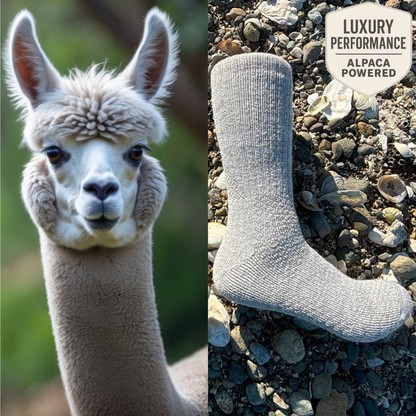 Baby Alpaca Hiking Socks – Light Grey | Ultra-Soft, Breathable, Trail-Ready Comfort